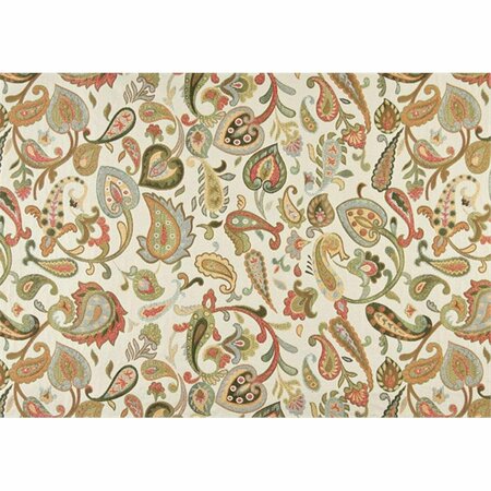 FINE-LINE 54 in. Wide Green- Red- Yellow And Off White- Floral Paisley Contemporary Upholstery Fabric FI2940926